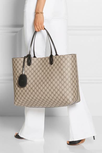 gucci turnaround large reversible leather tote|Gucci gg supreme reversible tote.